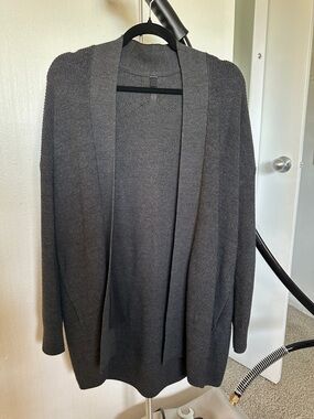 lululemon Dark Heathered Gray Open-Front Knit Cardigan